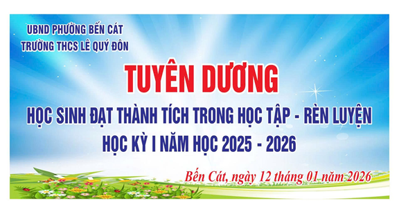 TUYÊN DƯƠNG HỌC SINH ĐẠT THÀNH TÍCH TRONG HỌC TẬP – RÈN LUYỆN HỌC KỲ I, NĂM HỌC 2025 – 2026
